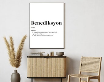 Benediksyon Digital Print Wall Art | Haitian Wall Art | Christian Digital Print | Dictionary Style Digital Print | Faith based Wall Art