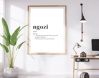 ngozi Digital Print Wall Art | Nigerian/African Wall Art | Christian Digital Print | Dictionary Style Digital Print | Faith based Wall Art
