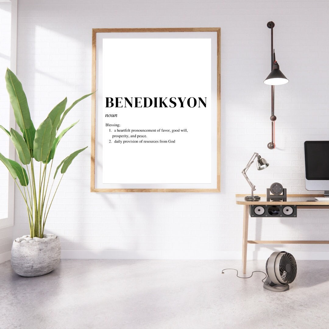 BENEDIKSYON Digital Print Wall Art | Haitian Wall Art | Christian Digital Print | Dictionary Style Digital Print | Faith based Wall Art