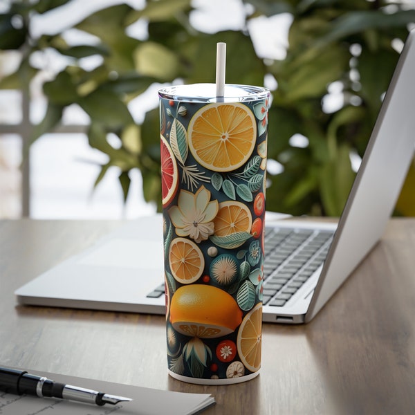 3D Tropical Fruits Tumbler wrap design | 20 oz Skinny Tumbler PNG Sublimation Design Digital Download