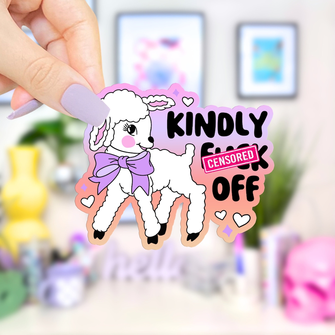Funny Lamb Sticker, Waterproof Sticker, Vinyl Sticker, Cute Sticker ...