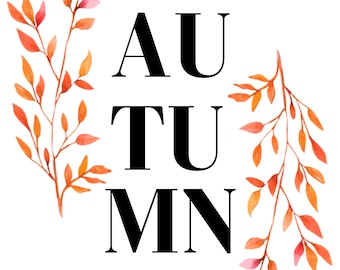 Autumn Leaves printable, fall decor download, gallery wall art, digital fall print, seasonal fall style, Halloween decor, home fashion trend