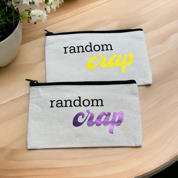 Random Crap zipper pouch purse organizer fun teacher gift idea pencil bag teenager makeup bag gift custom cute zipper cosmetic pouch for her