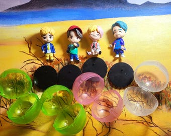 BTS Minifiguren Set: Jin, Jimin, V, RM - 2019 Sammlerstücke mit Ständer