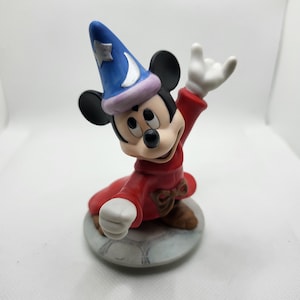 Disney Mickey Mouse 4&quot; Porcelain Statue - Sorcerer&#39;s Apprentice Mickey Figurine