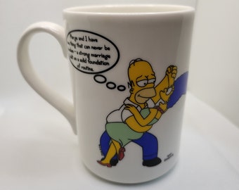 Rara tazza dei Simpson vintage degli anni '90, homer e marge