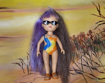 Annata 1986 Tonka Hollywoods Holly Doll con capelli viola