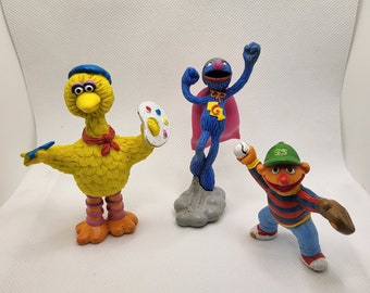 3 vintage Sesame Street pvc figures
