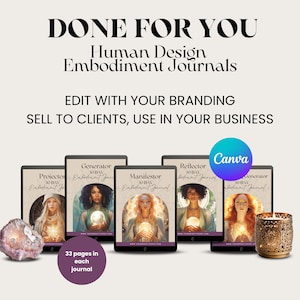 Human Design Embodiment Journals, Done For You PLR Editable Canva Template for Spiritual Coach Entrepreneur HD Reader, White Label Resell