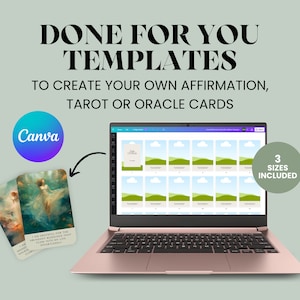 Modello Canva Fatto per te, Oracolo, Modello di carta dei tarocchi e di affermazione, Affari spirituali, Trascina e rilascia, Modello di stampa