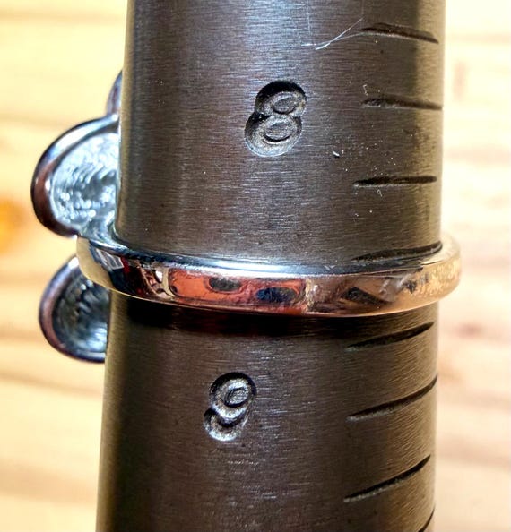 Sterling Silver 925 Flower Statement Ring Size 8.… - image 7