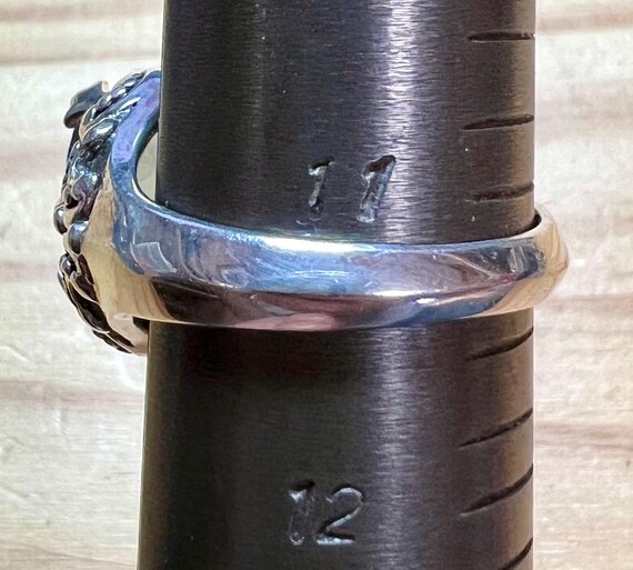 Sterling Silver Statement Ring with Purple Cushio… - image 6