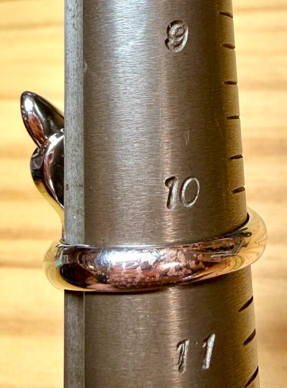 Silver Tone Fox Wrap Statement Ring Size 10.5 Pav… - image 3