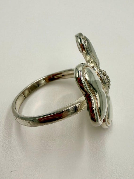 Sterling Silver 925 Flower Statement Ring Size 8.… - image 2