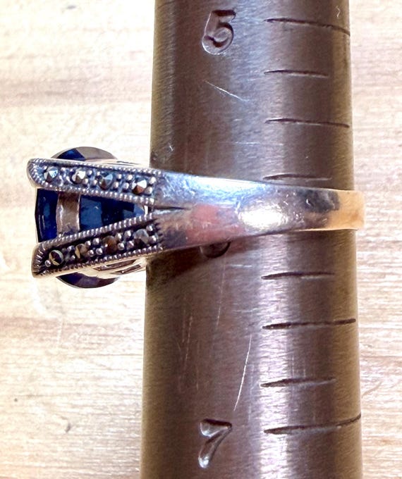 Large Blue Stone Statement Ring | 925 Sterling Si… - image 8