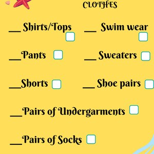 Kids Packing List Summer