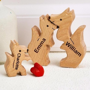 Rompecabezas familiar de zorros personalizado, regalo decorativo para ella, ellos, mamá, papá, abuelos, familia, regalo personalizado, inauguración de la casa, nuevo bebé