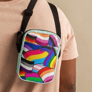 Pride Flag Crossbody Bag: LGBTQ Rainbow Utility Purse