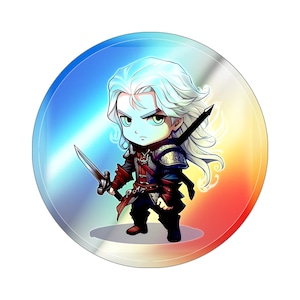 The Witcher Chibi: Holographic sticker, decal