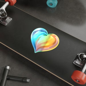 Proud Heart Valentine: Holographic sticker, decal