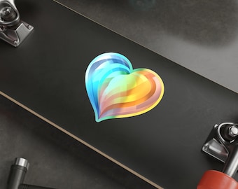 Proud Heart Valentine: Holographic sticker, decal