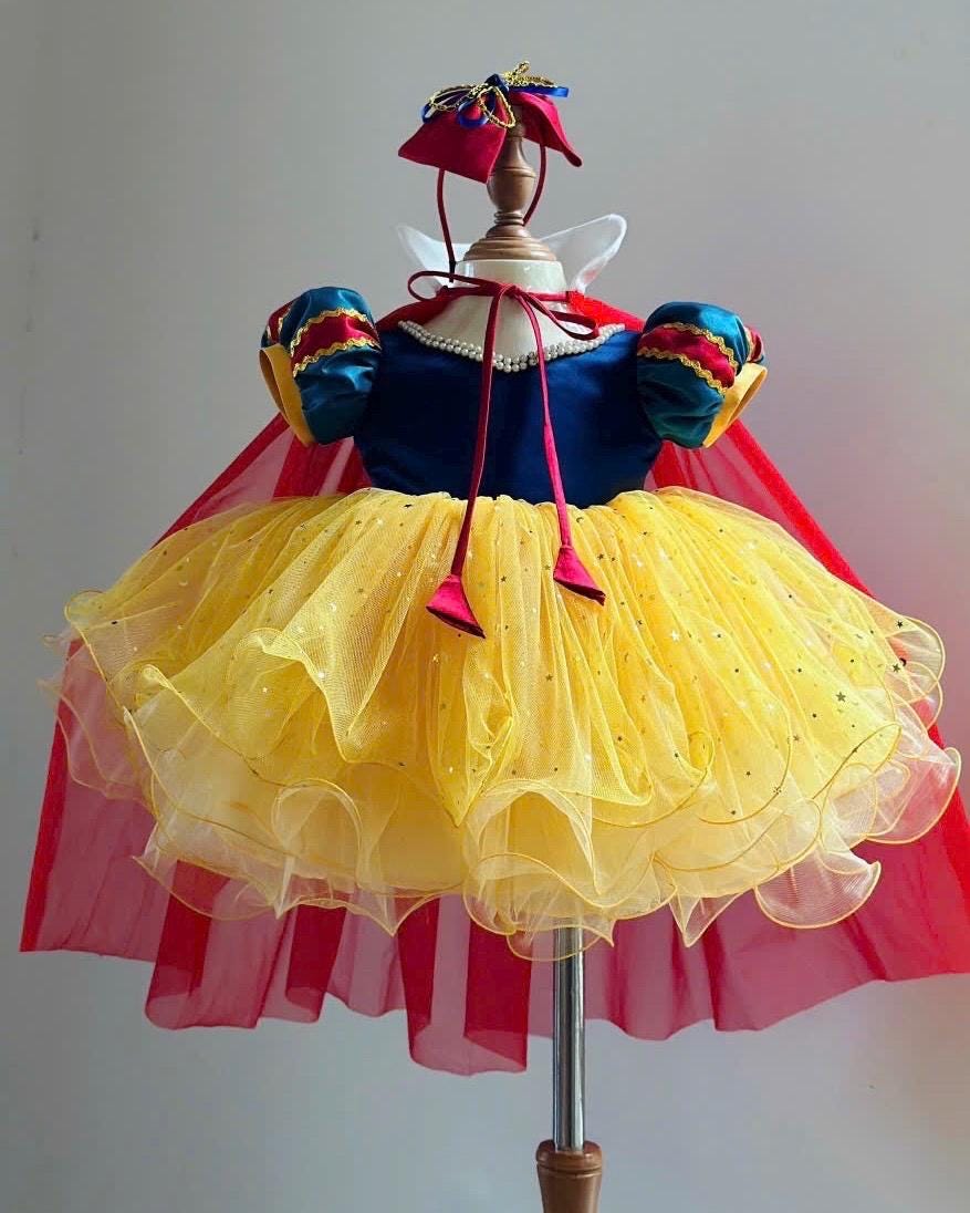 Handmade Snow White Costume Dress, Christmas Dress, Baby Girl Holiday Dress, Toddler Outfit, Halloween Dress, Holiday Gift