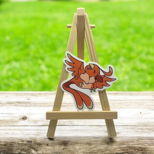 Adorable Chibi Phoenix 2.5” Vinyl Sticker - Cute Kawaii Decal for Phone Laptop Water Bottle Cutecore Vinyl Illustration Hand Drawn Mythical