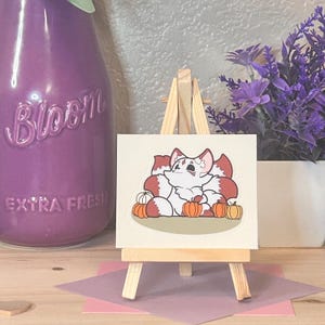 Pegatina de vinilo troquelada de otoño de 7,6 cm de Pumpkin Patch Chibi Kitsune