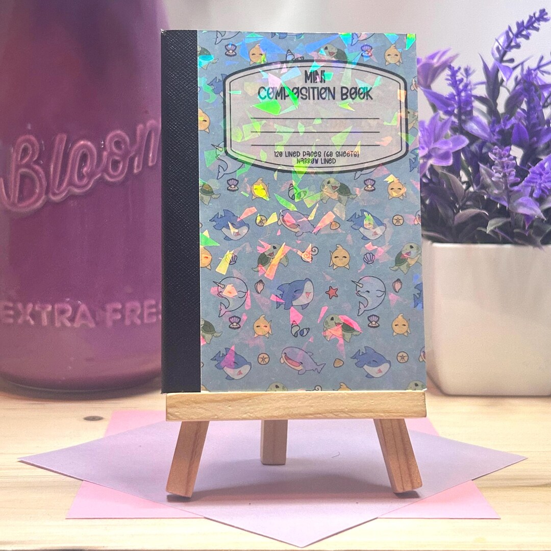 Notebook Chibi Chibi Sea Animal Composition Notebook Set - Pastel Gem Glitter Journal ...