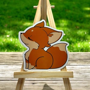 Adorable Chibi Fox Magnet for any Magnetic Surface - Kawaii School Locker or Fridge Decal - Cutecore Hand Drawn Animal Stylized Cartoony