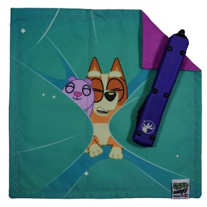 50 WAYS Pocket Pocket Hank Everyday Carry EDC Gear Handkerchief Blue Cartoon Bluey Bingo Sleepytime