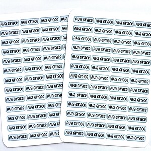 104 Mini Custom School Supply Name Label, Name Sticker Sheet, Daycare Labels, Water resistant name labels - FREE SHIPPING