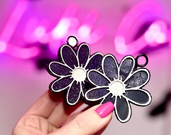 Black Flowers Vent Freshies | Handmade Car Accessory | Gift