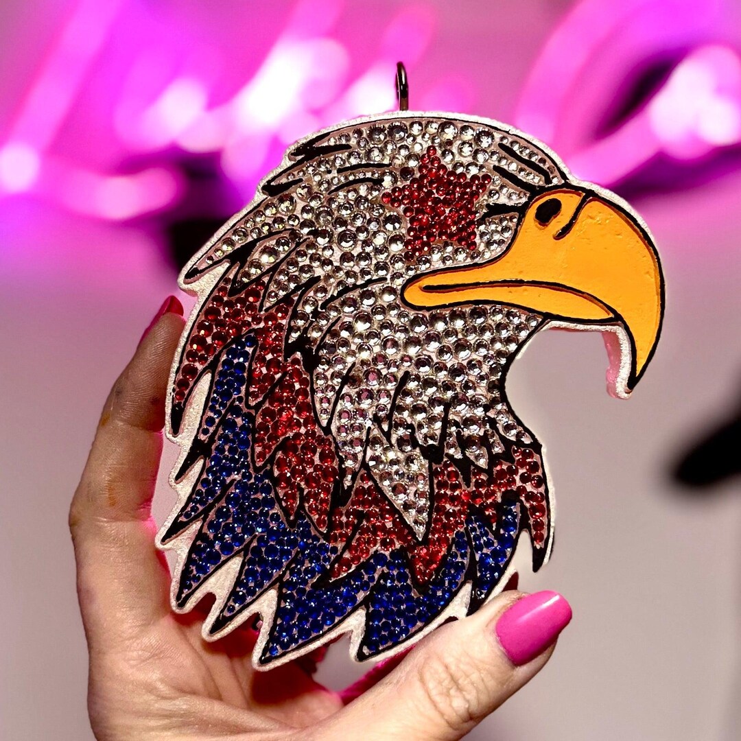 Military Rhinestone Logo Rhinestone Eagle Flag Army - Military - Freshie | Handmade Car ...
