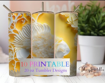 Watercolor Fish Tumbler Wrap – 20oz Skinny Tumbler Sublimation Design PNG, Digital Download for Tumblers