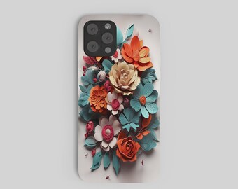 3D Flower Art Phone Case Template: Custom PNG Digital Download