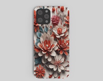 3D Flower Art Phone Case Template: Custom PNG (Digital Download)