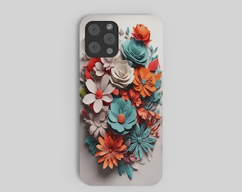3D Flower Art Phone Case Template: Digital Download PNG