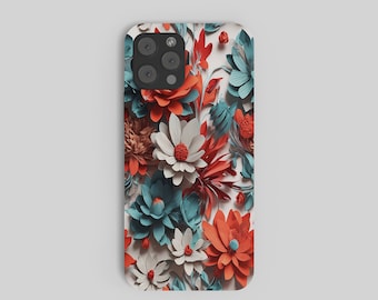 3D Flower Phone Case Design PNG | Floral Art Template | Digital Download