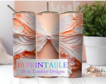 Watercolor Butterfly 20oz Tumbler Sublimation Design (Digital Download)