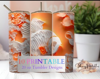 Watercolor Fish 20 oz Tumbler Sublimation Design (Digital Download)