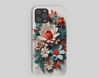 3D Flower Phone Case Design PNG | 3d Floral Art Template | Digital Download