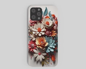 3D Flower Phone Case Design PNG | Custom Floral Art Template | Digital Download