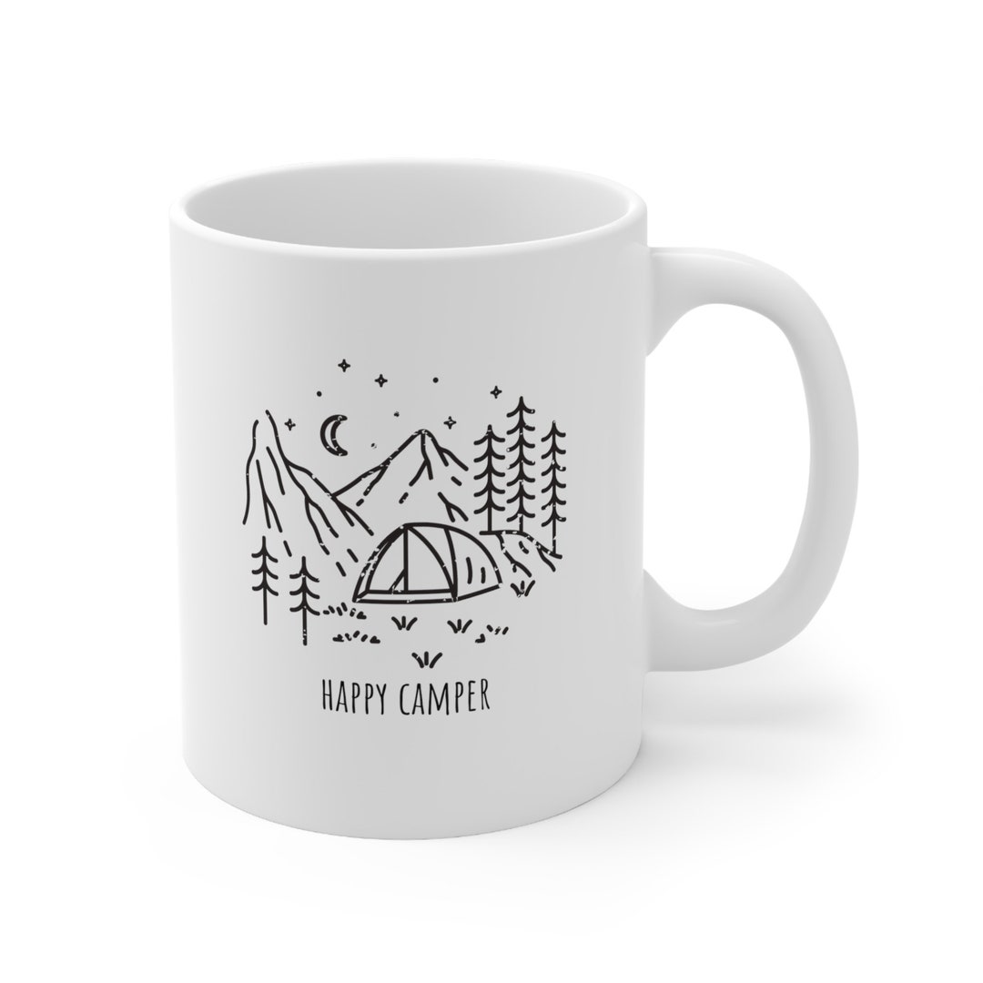 Happy Camper Mug Enamel Camping Coffee Cup Adventureready Etsy