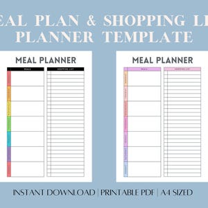 Speiseplan und Einkaufsliste Planer Template