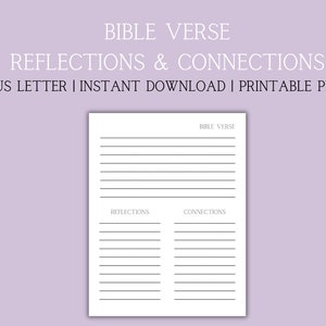 Versículo bíblico Reflexiones y conexiones Plantilla de guía de estudio de versículo bíblico Plantilla cristiana