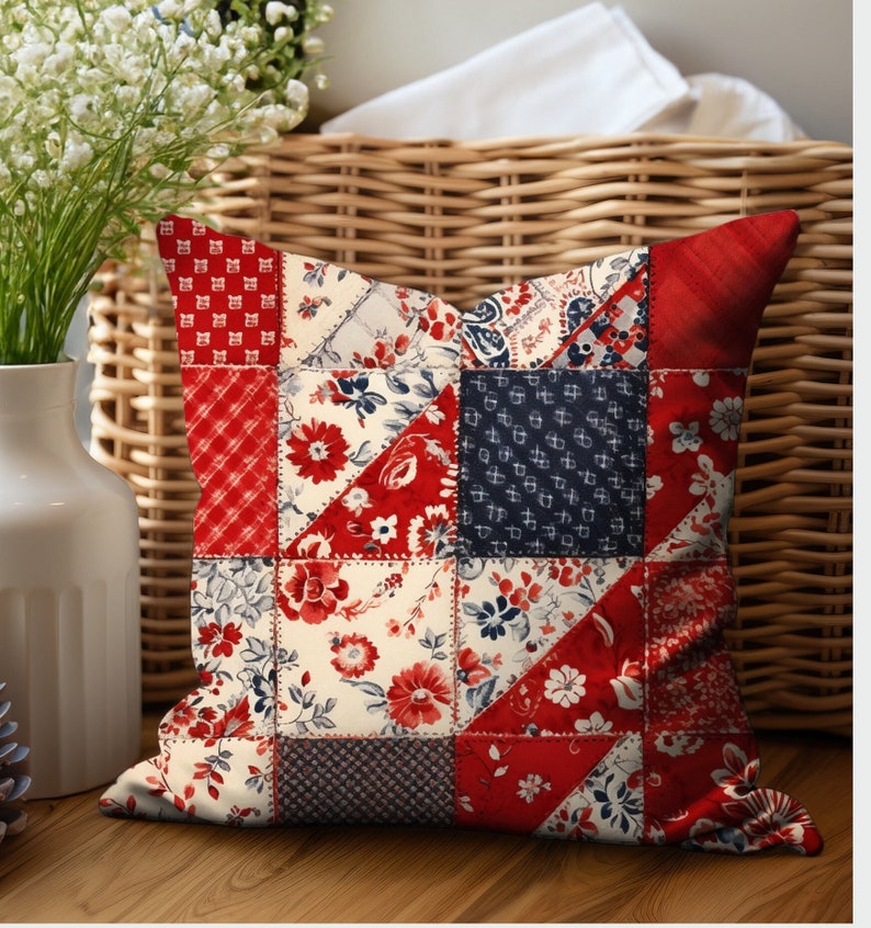 patchwork pillow cover patchwork pillow cushion cover farmhouse pillow
