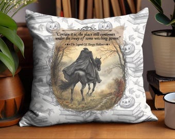 Legend of Sleepy Hollow Pillow Cover: Book Lover Halloween Decor