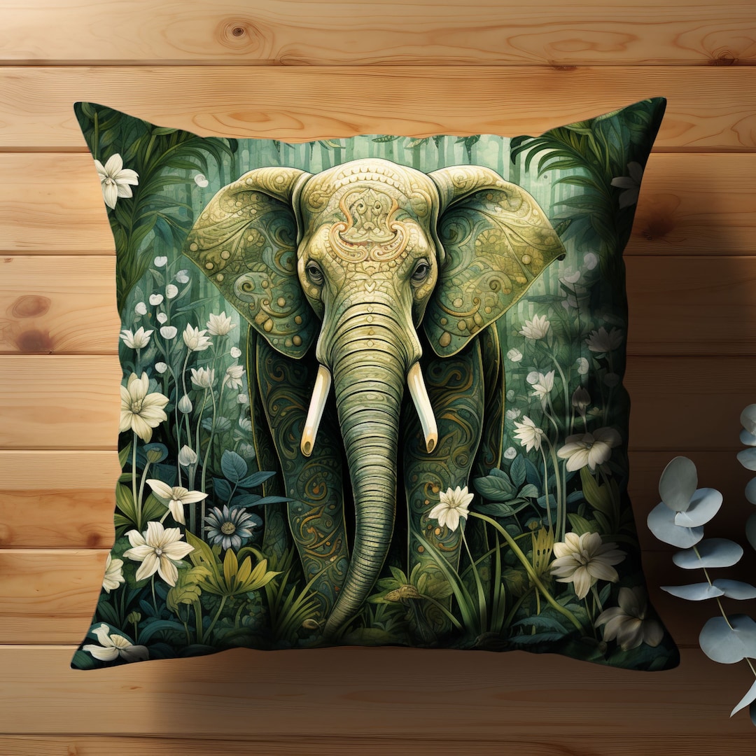 Elephant Pillow Cover, Unique Elephant Pillow Case, William Morris ...