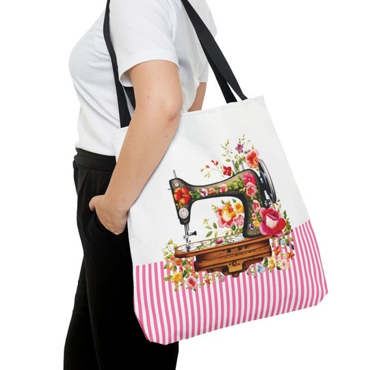 Sewing Tote Bag, Personalized Name Custom Tote Seamstress Gifts, Customized Name Sewing Gift For Mom, Custom Quilter Gifts, Craft Tote Bag